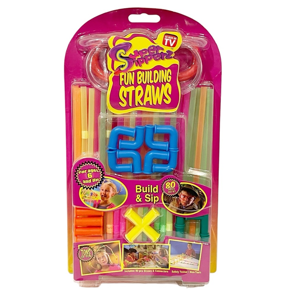 As Seen on TV Super Sipperz Fun Building Straws by SAS‎ Safety NEW